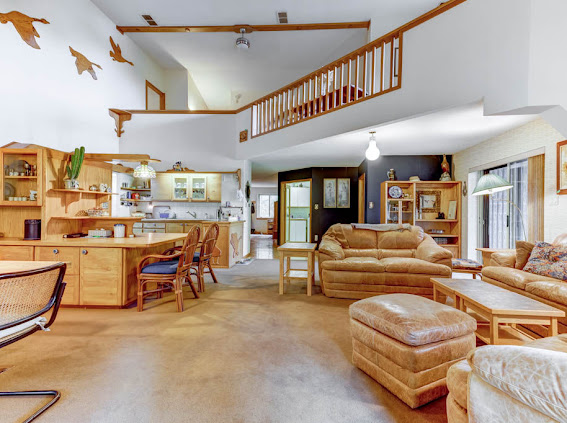 A Scandinavian Escape great room — before